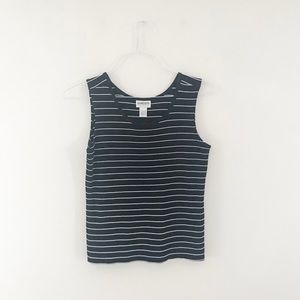 CHICO’S Travelers: black and white striped tank